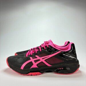 ASICS GEL Solution Speed 3 Black Pink Tennis Shoes E650N Women's Size 8.5